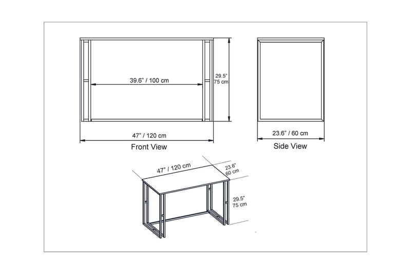 Stodene Skrivbord 120 cm Marmormönster - Vit - Möbler - Bord & matgrupp - Kontorsbord - Skrivbord
