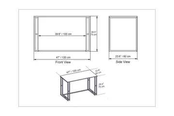 Stodene Skrivbord 120 cm Marmormönster - Vit - Möbler - Bord & matgrupp - Kontorsbord - Skrivbord