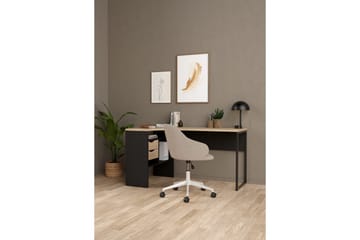 Taketo Hörnskrivbord 145 cm - Mörkgrå/Natur - Möbler - Bord & matgrupp - Kontorsbord - Skrivbord - Hörnskrivbord