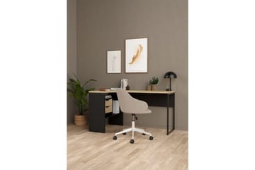Taketo Hörnskrivbord 145 cm - Mörkgrå/Natur - Möbler - Bord & matgrupp - Kontorsbord - Skrivbord - Hörnskrivbord