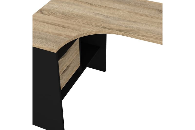 Taketo Hörnskrivbord 145 cm - Mörkgrå/Natur - Möbler - Bord & matgrupp - Kontorsbord - Skrivbord - Hörnskrivbord