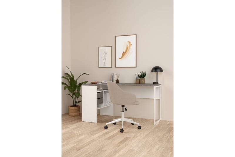 Taketo Hörnskrivbord 145 cm - Vit/Chokladbrun - Möbler - Bord & matgrupp - Kontorsbord - Skrivbord - Hörnskrivbord