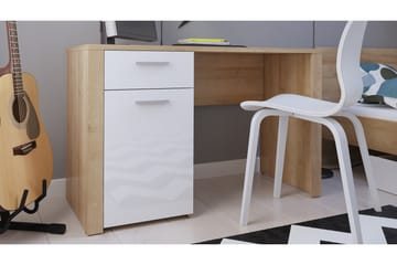 Tarka Datorbord 120 cm med Förvaring Låsa + Skåp - Ek/Vit - Möbler - Bord & matgrupp - Kontorsbord - Skrivbord