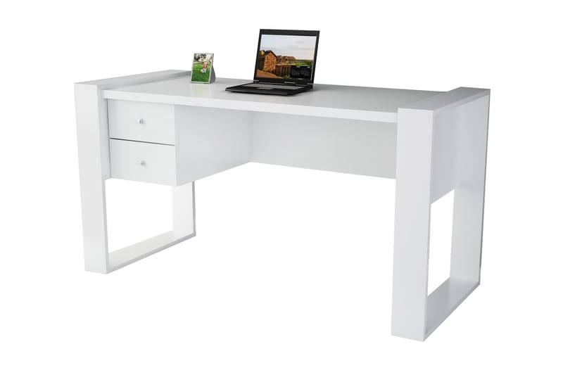 Skrivbord Tejmon 158 cm med Förvaring Lådor - Vit - Skrivbord - Datorbord