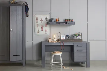 Tenney Datorbord 141 cm med Förvaring Låda + Skåp - Stålgrå - Möbler - Bord & matgrupp - Kontorsbord - Skrivbord