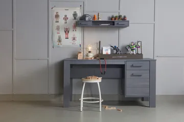 Tenney Datorbord 141 cm med Förvaring Låda + Skåp - Stålgrå - Möbler - Bord & matgrupp - Kontorsbord - Skrivbord