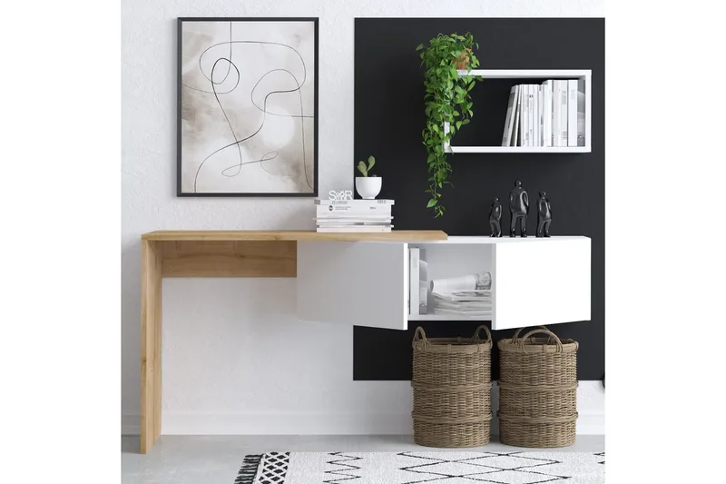 Tiff Skrivbord 74x45 cm Vit/Brun - Hanah Home - Möbler - Bord & matgrupp - Kontorsbord - Skrivbord