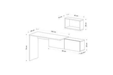 Tiff Skrivbord 74x45 cm Vit/Brun - Hanah Home - Möbler - Bord & matgrupp - Kontorsbord - Skrivbord