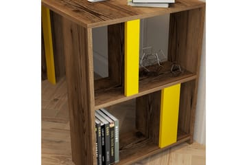 Timiza Skrivbord 120 cm med Förvaring Hylla - Valnötsbrun/Gul - Möbler - Bord & matgrupp - Kontorsbord - Skrivbord