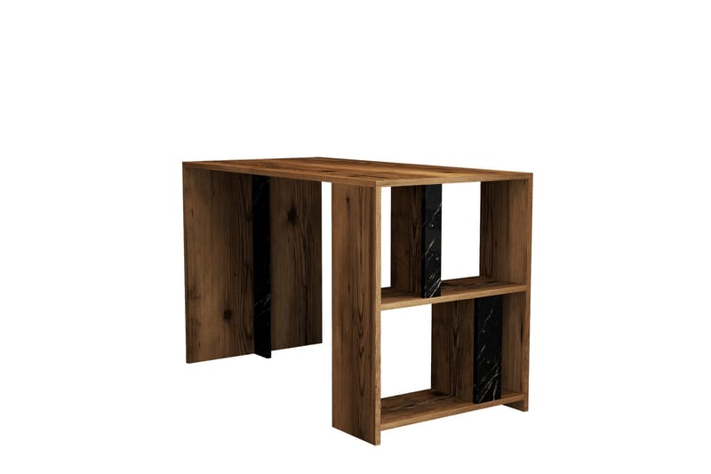 Timiza Skrivbord 120 cm med Förvaring Hylla - Valnötsbrun/Svart - Möbler - Bord & matgrupp - Kontorsbord - Skrivbord