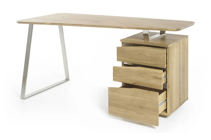 Tori Skrivbord 150 cm med Förvaring 3 Lådor - Massiv Ek - Möbler - Bord & matgrupp - Kontorsbord - Skrivbord