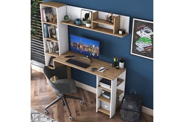 Skrivbord Traven Valnöt / Vit - Vit - Möbler - Bord & matgrupp - Kontorsbord - Skrivbord