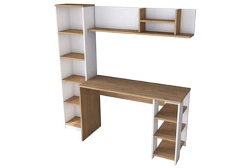 Skrivbord Traven Valnöt / Vit - Vit - Möbler - Bord & matgrupp - Kontorsbord - Skrivbord