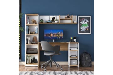 Skrivbord Traven Valnöt / Vit - Vit - Möbler - Bord & matgrupp - Kontorsbord - Skrivbord