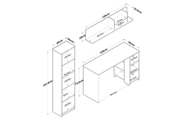 Skrivbord Traven Valnöt / Vit - Vit - Möbler - Bord & matgrupp - Kontorsbord - Skrivbord