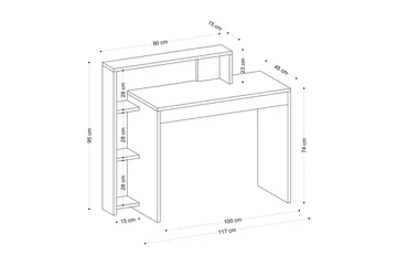 Uma Skrivbord 95x45 cm Brun - Hanah Home - Möbler - Bord & matgrupp - Kontorsbord - Skrivbord