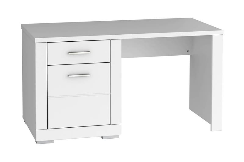 Uzayr Skrivbord 138 cm med Förvaring Hylla + Skåp - Vit - Möbler - Bord & matgrupp - Kontorsbord - Skrivbord