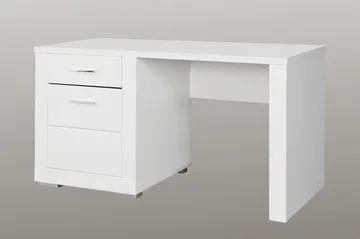 Uzayr Skrivbord 138 cm med Förvaring Hylla + Skåp - Vit - Möbler - Bord & matgrupp - Kontorsbord - Skrivbord