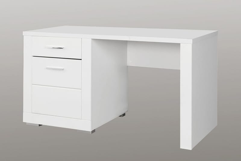 Uzayr Skrivbord 138 cm med Förvaring Hylla + Skåp - Vit - Möbler - Bord & matgrupp - Kontorsbord - Skrivbord