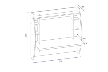 Väggskrivbord Buglem 120 cm med Förvaring Hyllor - Vit - Möbler - Bord & matgrupp - Kontorsbord - Skrivbord