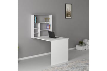 Väggskrivbord Ridlington 90 cm med Förvaring Hyllor - Vit - Möbler - Bord & matgrupp - Kontorsbord - Skrivbord