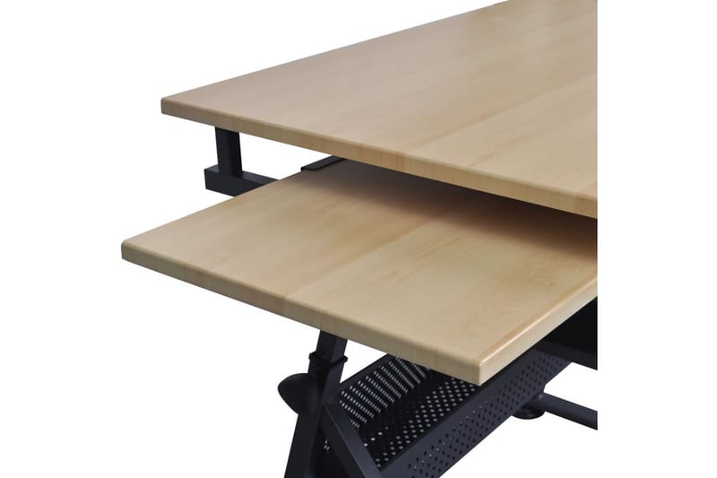 Vinklingsbart ritbord med 2 lådor och 1 pall - Brun - Skrivbord - Ritbord barn & rittavla barn - Ritbord