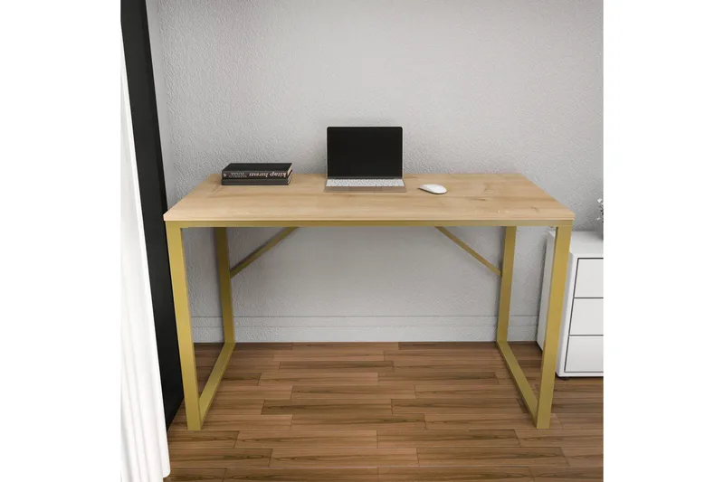 Vinresk Skrivbord 60x74x120 cm - Guld/Brun - Möbler - Bord & matgrupp - Kontorsbord - Skrivbord