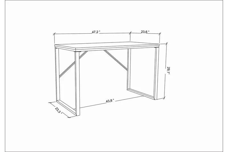 Vinresk Skrivbord 60x74x120 cm - Guld/Brun - Möbler - Bord & matgrupp - Kontorsbord - Skrivbord