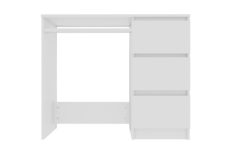 Skrivbord vit högglans 90x45x76 cm spånskiva - Vit - Skrivbord - Datorbord