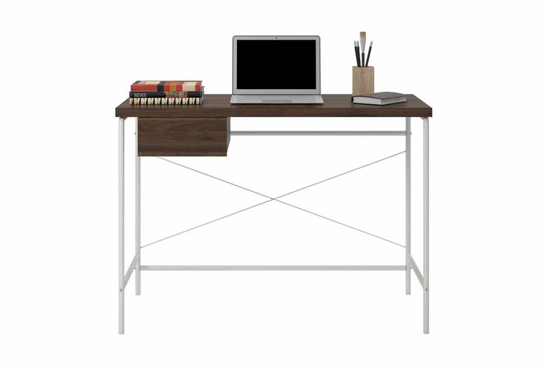 Webster Skrivbord 107 cm med Förvaring Låda Valnötsbrun - Novogratz - Möbler - Bord & matgrupp - Kontorsbord - Skrivbord