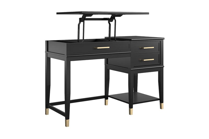 Westerleigh Skrivbord 116 cm Höj- och sänkbar 3 Lådor Svart - CosmoLiving - Möbler - Bord & matgrupp - Kontorsbord - Skrivbord