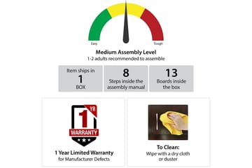 Westerleigh Skrivbord 116 cm Höj- och sänkbar 3 Lådor Svart - CosmoLiving - Möbler - Bord & matgrupp - Kontorsbord - Skrivbord