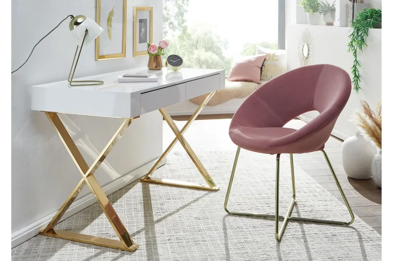 Willowdale Skrivbord 118 cm med Förvaring 2 Lådor - Vit/Guld - Möbler - Bord & matgrupp - Kontorsbord - Skrivbord