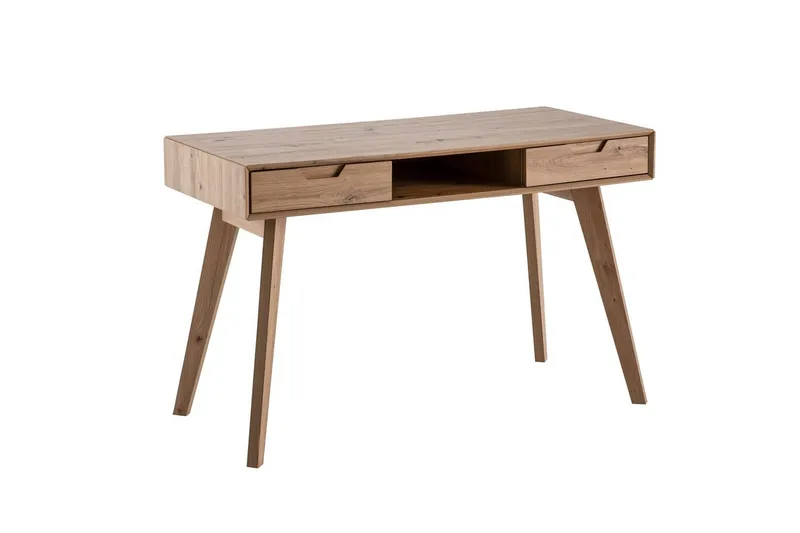 Skrivbord Wohnling Ek i trästil 120 cm med 2 lådor Förvaringsutrymme Modern