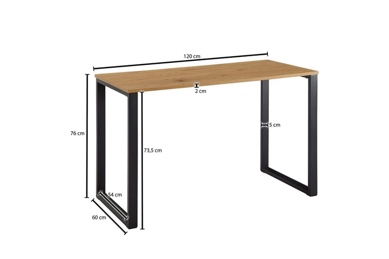 Skrivbord Wohnling Ek i trästil 120 cm Modern - Möbler - Bord & matgrupp - Kontorsbord - Skrivbord