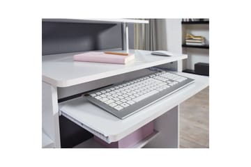Skrivbord Wohnling för dator med hjul, tangentbord utdragbar, modern stil Vit - Vit - Möbler - Bord & matgrupp - Kontorsbord - Skrivbord