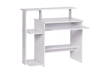 Skrivbord Wohnling för dator med hjul, tangentbord utdragbar, modern stil Vit - Vit - Möbler - Bord & matgrupp - Kontorsbord - Skrivbord