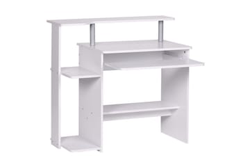 Skrivbord Wohnling för dator med hjul, tangentbord utdragbar, modern stil Vit - Vit - Möbler - Bord & matgrupp - Kontorsbord - Skrivbord