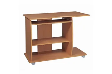 Skrivbord Wohnling för laptop eller dator med hjul, tangentbord utdragbar, modern stil Bok - Bok - Möbler - Bord & matgrupp - Kontorsbord - Skrivbord