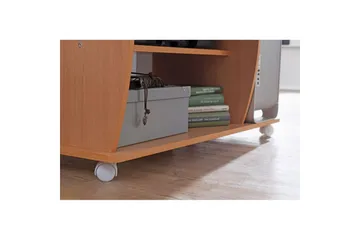 Skrivbord Wohnling för laptop eller dator med hjul, tangentbord utdragbar, modern stil Bok - Bok - Möbler - Bord & matgrupp - Kontorsbord - Skrivbord