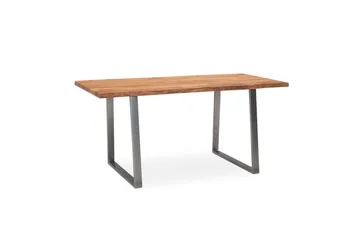 Skrivbord Wohnling Massiv trä träd kant metallben lantlig stil Silver, Rak, 200x100 cm - Silver, Rak, 200x100 cm - Möbler - Bord & matgrupp - Kontorsbord - Skrivbord