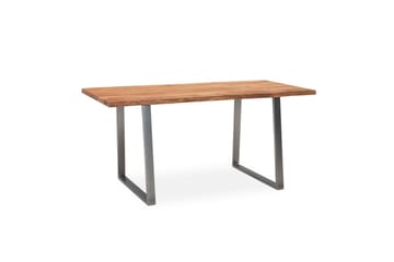 Skrivbord Wohnling Massiv trä träd kant metallben lantlig stil Silver, Rak, 200x100 cm - Silver, Rak, 200x100 cm - Möbler - Bord & matgrupp - Kontorsbord - Skrivbord