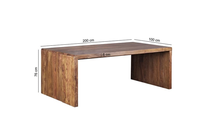 Skrivbord Wohnling Massiva träben lantlig stil 200x100 cm, Rose Wood - 200x100 cm, Rose Wood - Möbler - Bord & matgrupp - Kontorsbord - Skrivbord