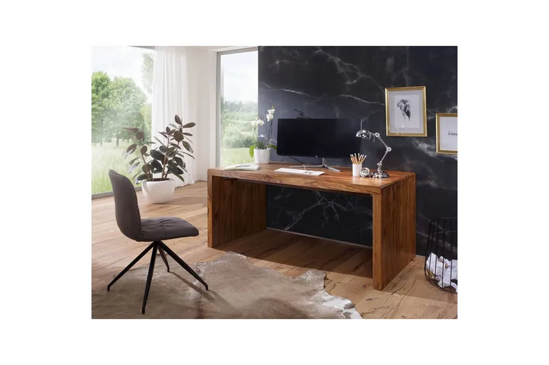 Skrivbord Wohnling Massiva träben lantlig stil 200x100 cm, Rose Wood - 200x100 cm, rosenträ - Möbler - Bord & matgrupp - Kontorsbord - Skrivbord
