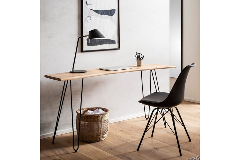 Skrivbord Wohnling Massivt trä 150 cm träd kant med hårnålben lantstil - Möbler - Bord & matgrupp - Kontorsbord - Skrivbord