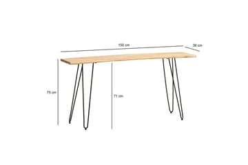Skrivbord Wohnling Massivt trä 150 cm träd kant med hårnålben lantstil - Möbler - Bord & matgrupp - Kontorsbord - Skrivbord