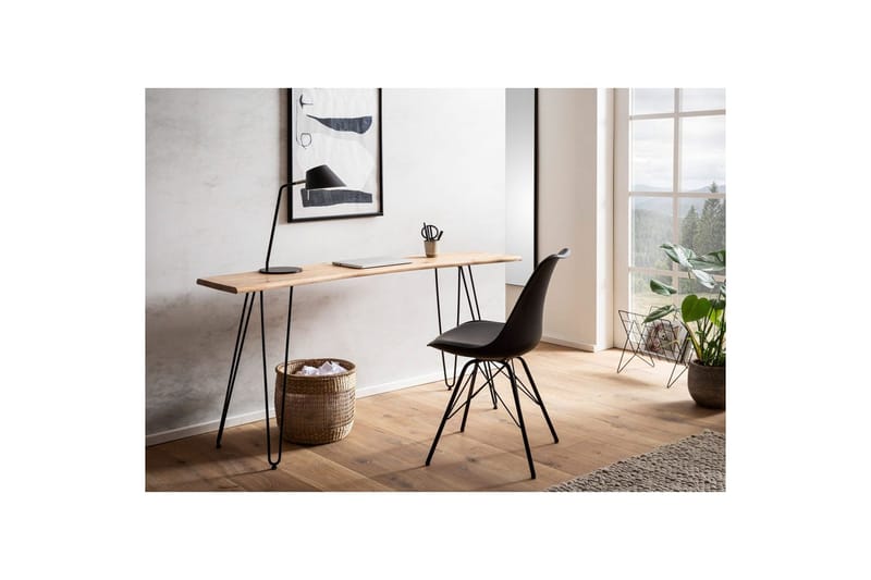 Skrivbord Wohnling Massivt trä 150 cm träd kant med hårnålben lantstil - Möbler - Bord & matgrupp - Kontorsbord - Skrivbord