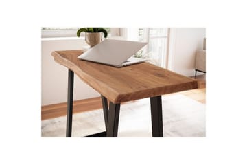 Skrivbord Wohnling Massivt trä med trädkanter, metallram - Möbler - Bord & matgrupp - Kontorsbord - Skrivbord