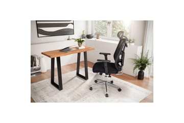 Skrivbord Wohnling Massivt trä med trädkanter, metallram - Möbler - Bord & matgrupp - Kontorsbord - Skrivbord