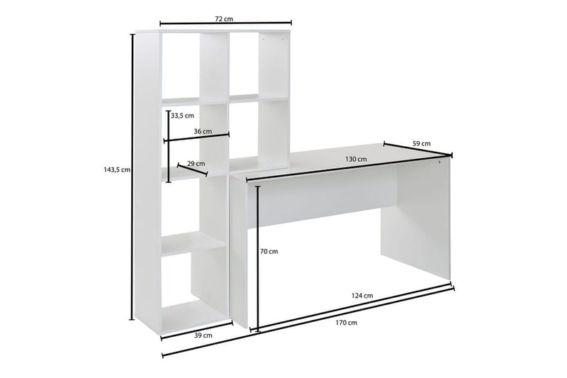 Skrivbord Wohnling med förvaringshylla 170 cm modern - Möbler - Bord & matgrupp - Kontorsbord - Skrivbord